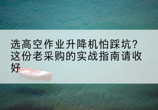 枣阳高空作业升降机厂家推荐-选高空作业升降机怕踩坑？这份老采购的实战指南请收好