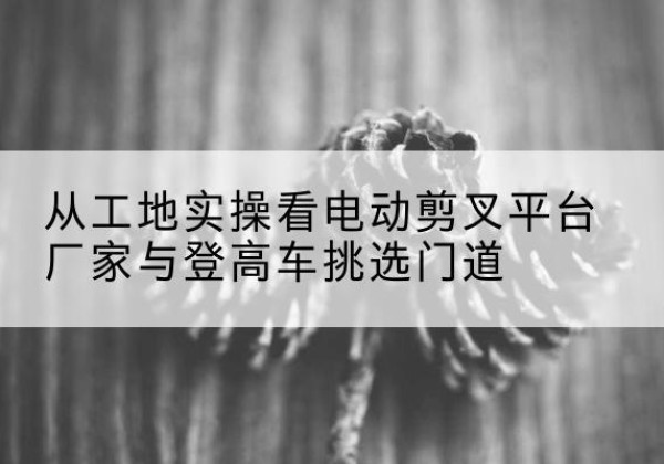 枣阳电动剪叉升降平台厂家-从工地实操看电动剪叉平台厂家与登高车挑选门道